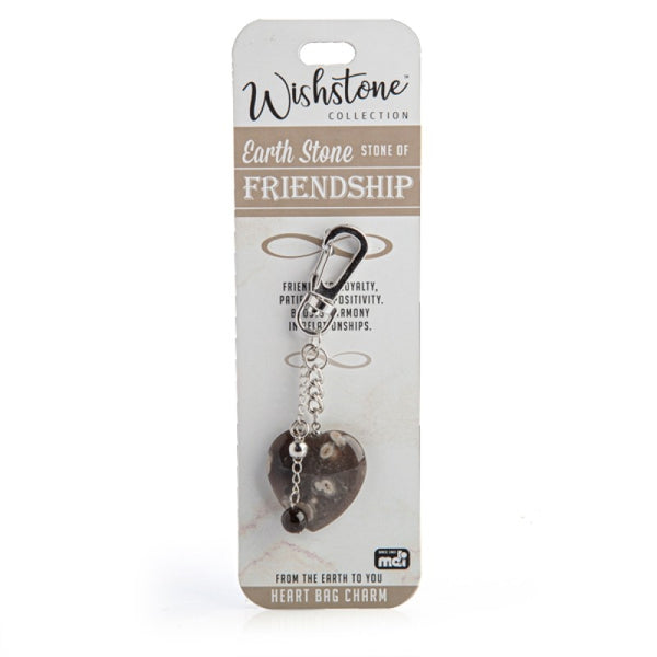 Wishstone Collection Earth Stone Heart Bag Charm