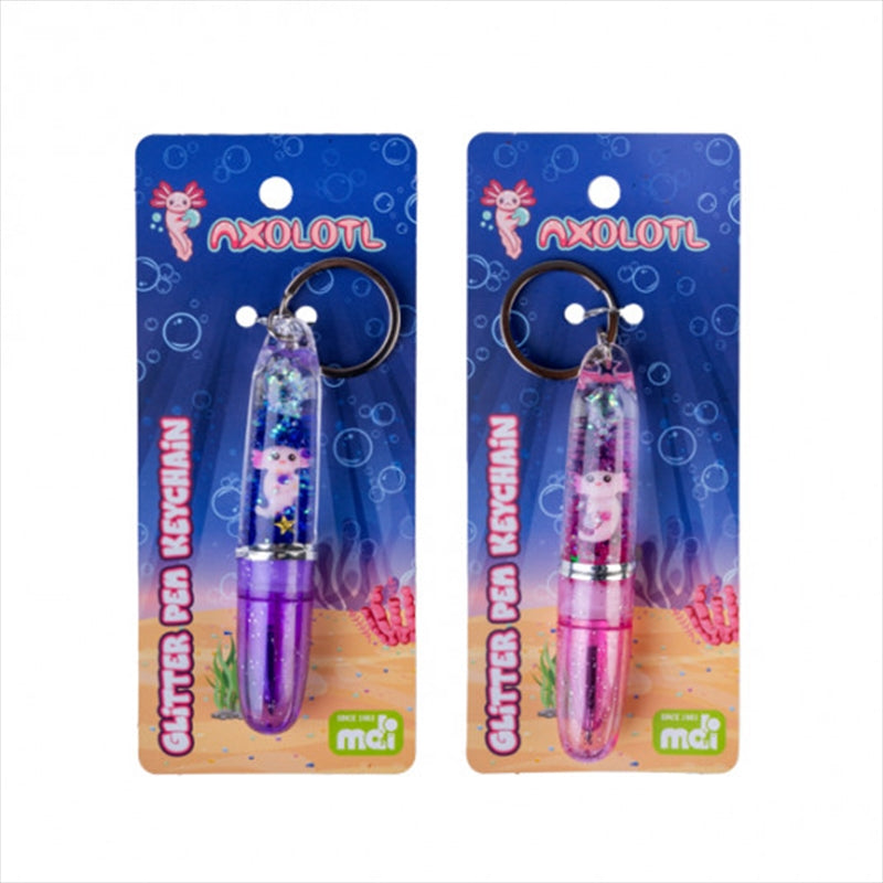 Glitter Ball Pen K/C Axolotl