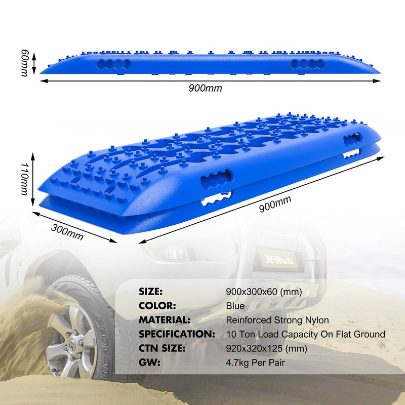 X-BULL Hitch Receiver 5T Recovery Receiver With 2PCS Recovery tracks Boards Gen2.0 Blue