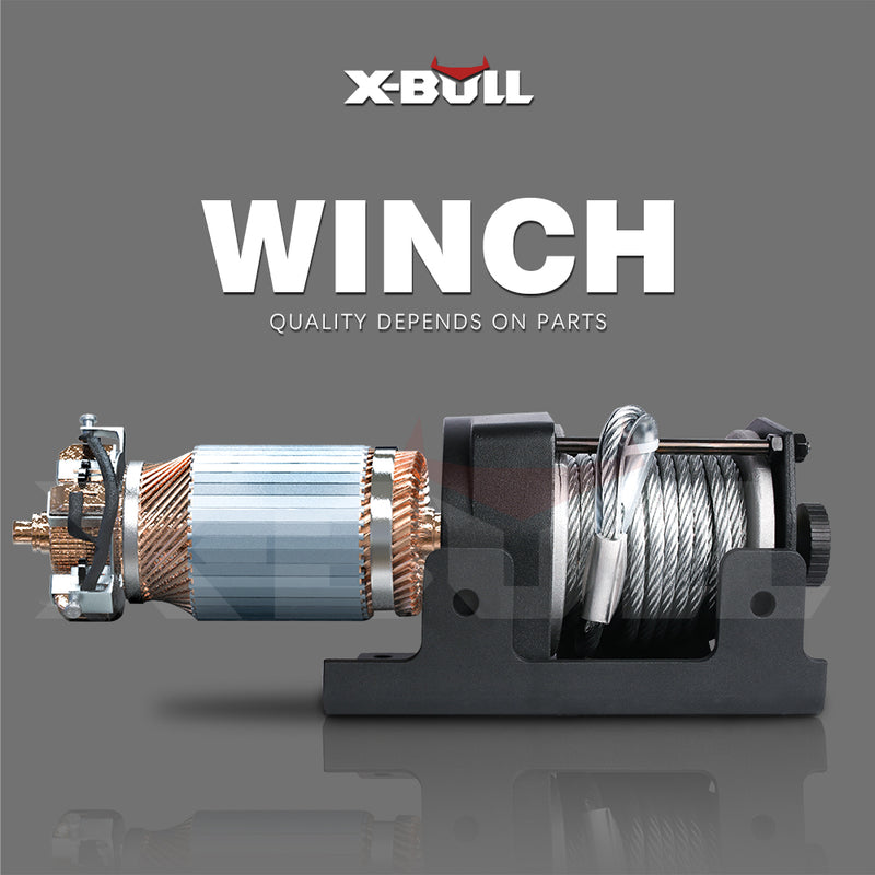 X-BULL Electric Winch 3000lbs Steel Wire Cable 12V Boat ATV UTV Winch Trailer 2 Units