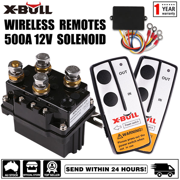 X-BULL Winch Solenoid Relay 12V 500A Winch Controller Twin Wireless Remote4WD4x4