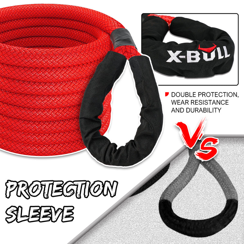 X-BULL Kinetic Rope 25mm x 9m Snatch Strap Recovery Kit Dyneema Tow Winch