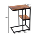 EKKIO C-Shaped 2-tier End Table with Anti Slip Base (Walnut)