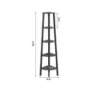 EKKIO 5 Tier Corner Ladder Shelf (Dark Brown)