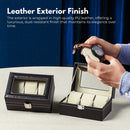 GOMINIMO 3 Slot Watch Display Box PU Leather Black
