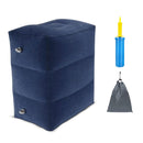 GOMINIMO Inflatable Travel Foot Rest Pillow with Adjustable Three Layers Height (Navy Blue)