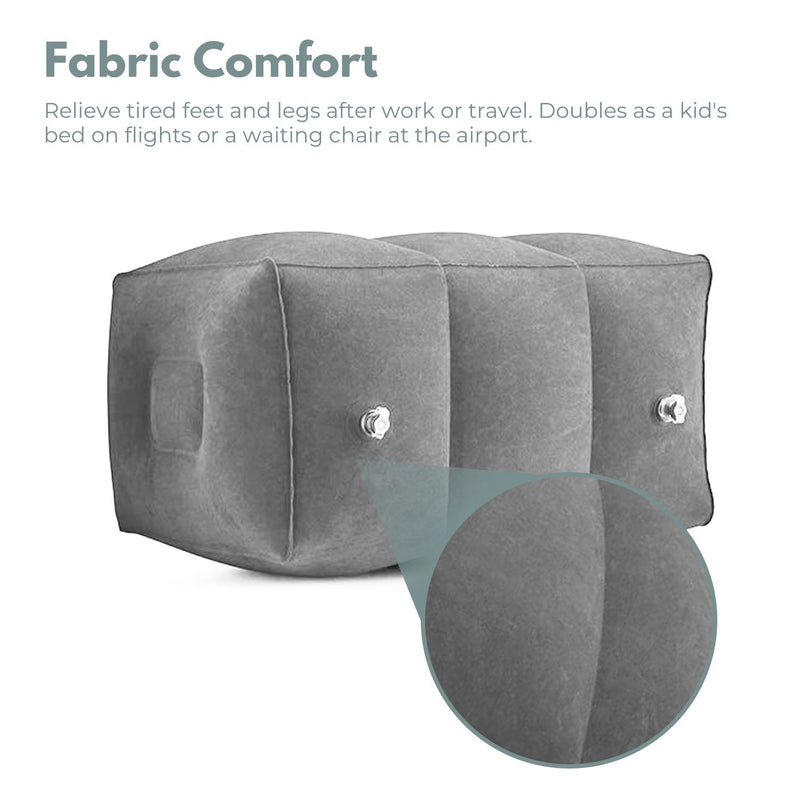 GOMINIMO Inflatable Travel Foot Rest Pillow with Adjustable Three Layers Height (Grey)
