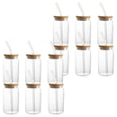 Gominimo 16Oz 12pcs Mason Jar Drinking Glass with Lid and Straw Tumbler Cup Can