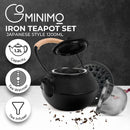 GOMINIMO 1200ML Iron Teapot with Filter and Warmer