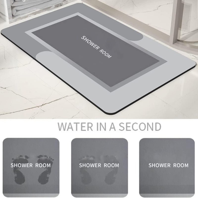 Gominimo Anti-Slip Bath Mat Diatom Rectangle 80*50cm (Grey)