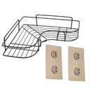 GOMINIMO Corner Shower Caddy with Hooks and Adhesive (Black)