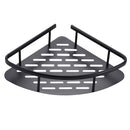 GOMINIMO 2-Pack Corner Shower Caddy with Adhesive and Hooks (Black)