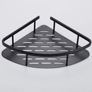 GOMINIMO 2-Pack Corner Shower Caddy with Adhesive and Hooks (Black)