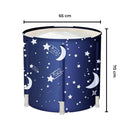 GOMINIMO Portable Foldable Bathtub Thickening with Thermal Foam 65X70cm (Star Blue)