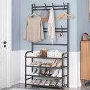 GOMINIMO Clothes Rack with Shoe Rack Shelves (Black)
