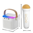 GOMINIMO Portable Bluetooth Karaoke Speaker with 2 Wireless Microphones and Lights (Beige)