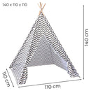 GOMINIMO Kids Teepee Tent with Side Window and Carry Case (Wave Stripe)