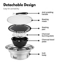 KILIROO Multifunctional Camping Charcoal BBQ Grill Stove (Silver)