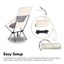 KILIROO Camping Folding Chair with Storage Bag (Beige)