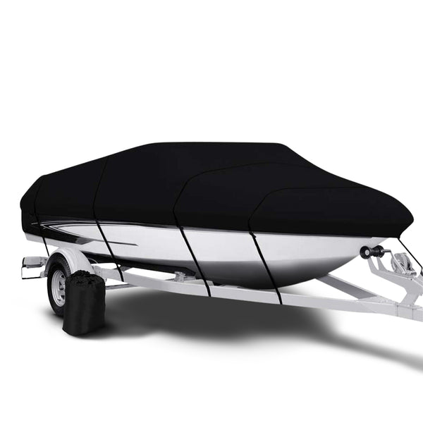 KILIROO 14-16 FT Waterproof Boat Cover (Black)