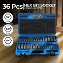 RYNOMATE Hex Bit Socket Set with 1/4" 3/8" 1/2" Allen Key Adapter 34pc