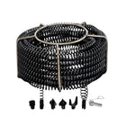 RYNOMATE Plumber Drain Snake Pipeline Sewer Cleaner with Drill Bit Tool (Black)