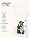 SONGMICS Adjustable Bathroom Corner Shelf with 4 Trays White