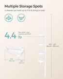 SONGMICS Adjustable Bathroom Corner Shelf with 4 Trays White