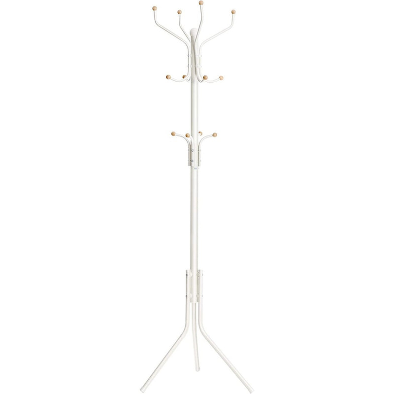 SONGMICS Metal Coat Rack 182 cm Tall Hall Tree White