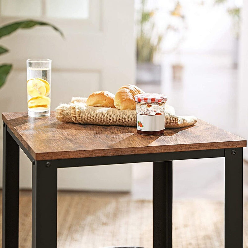 VASAGLE Coffee Table with Mesh Shelf Rustic Brown and Black