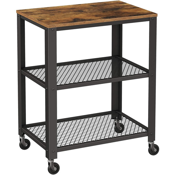 VASAGLE Serving Cart Trolley Rustic Brown