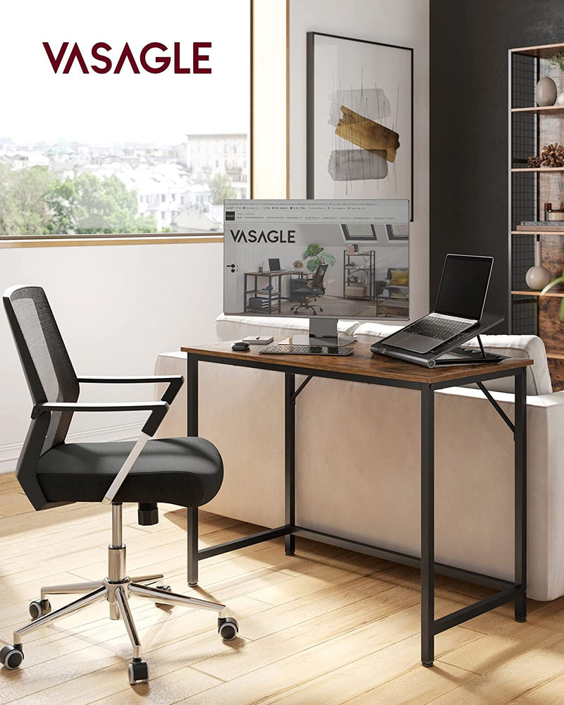 VASAGLE Computer Desk Rustic Brown and Black