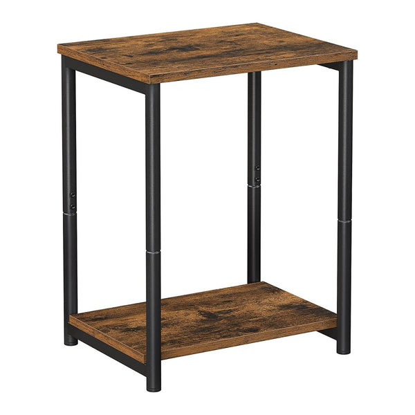 VASAGLE Side Table Vintage Brown with Storage Shelf