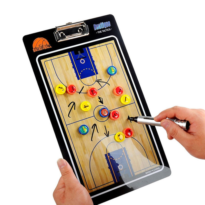 VERPEAK Foldable Basketball Coaching Board with Magnetic Number Pieces & Marker Pen (Black)