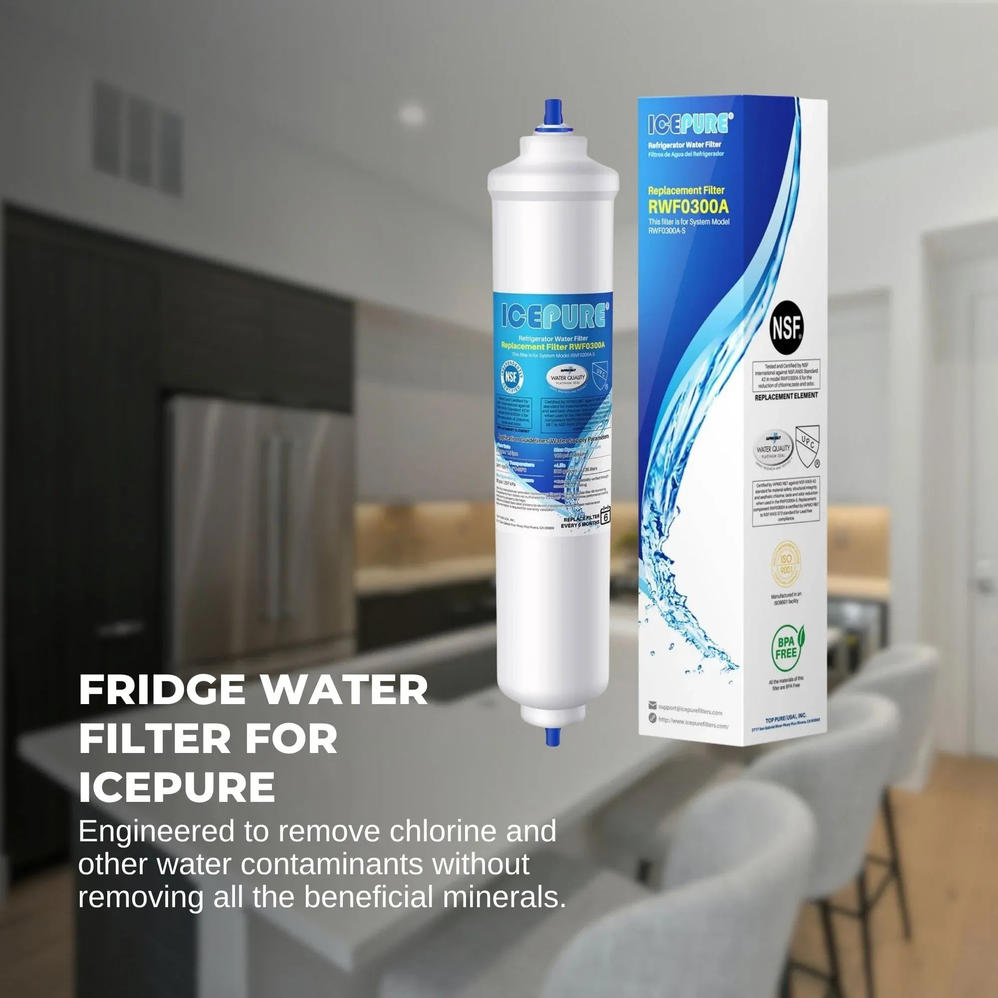 4 EXTERNAL FRIDGE WATER FILTER For SAMSUNG LG GE DAEWOO SIEMENS WESTINGHOUSE SMEG
