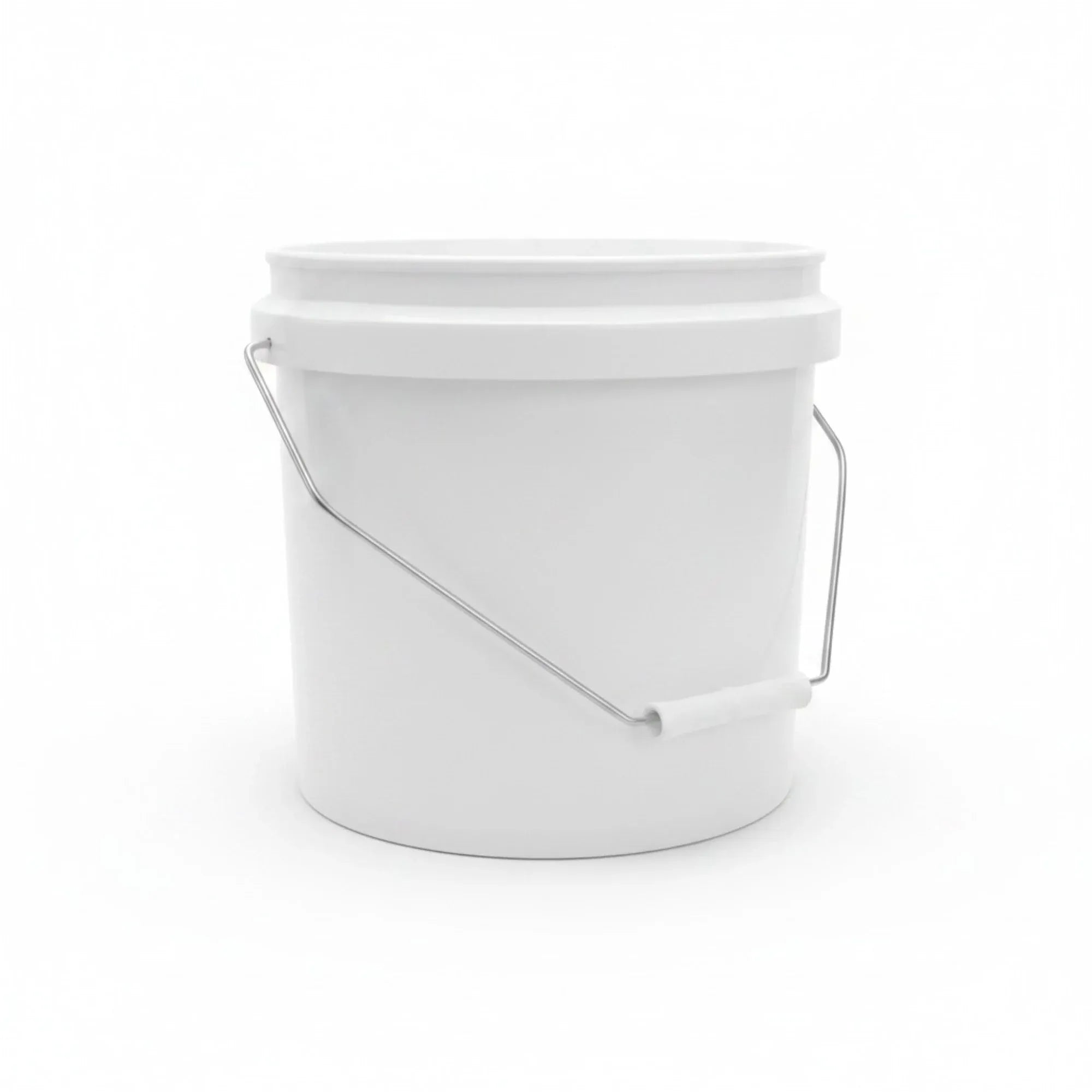 Kitchee Bulk 10x 10L Plastic Buckets + Lids - Empty White With Handle Large Pail