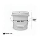 Kitchee Bulk 10x 10L Plastic Buckets + Lids - Empty White With Handle Large Pail