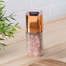 Orku Single Salt or Pepper Grinder 180ml – Glass Manual Mill with Rose Gold Lid