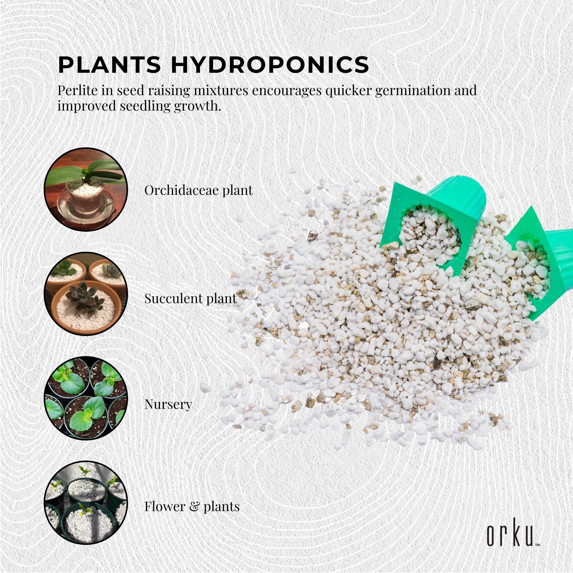 Orku 100L Coarse Perlite Soil Additive - Drainage Aeration Growing Medium Bulk