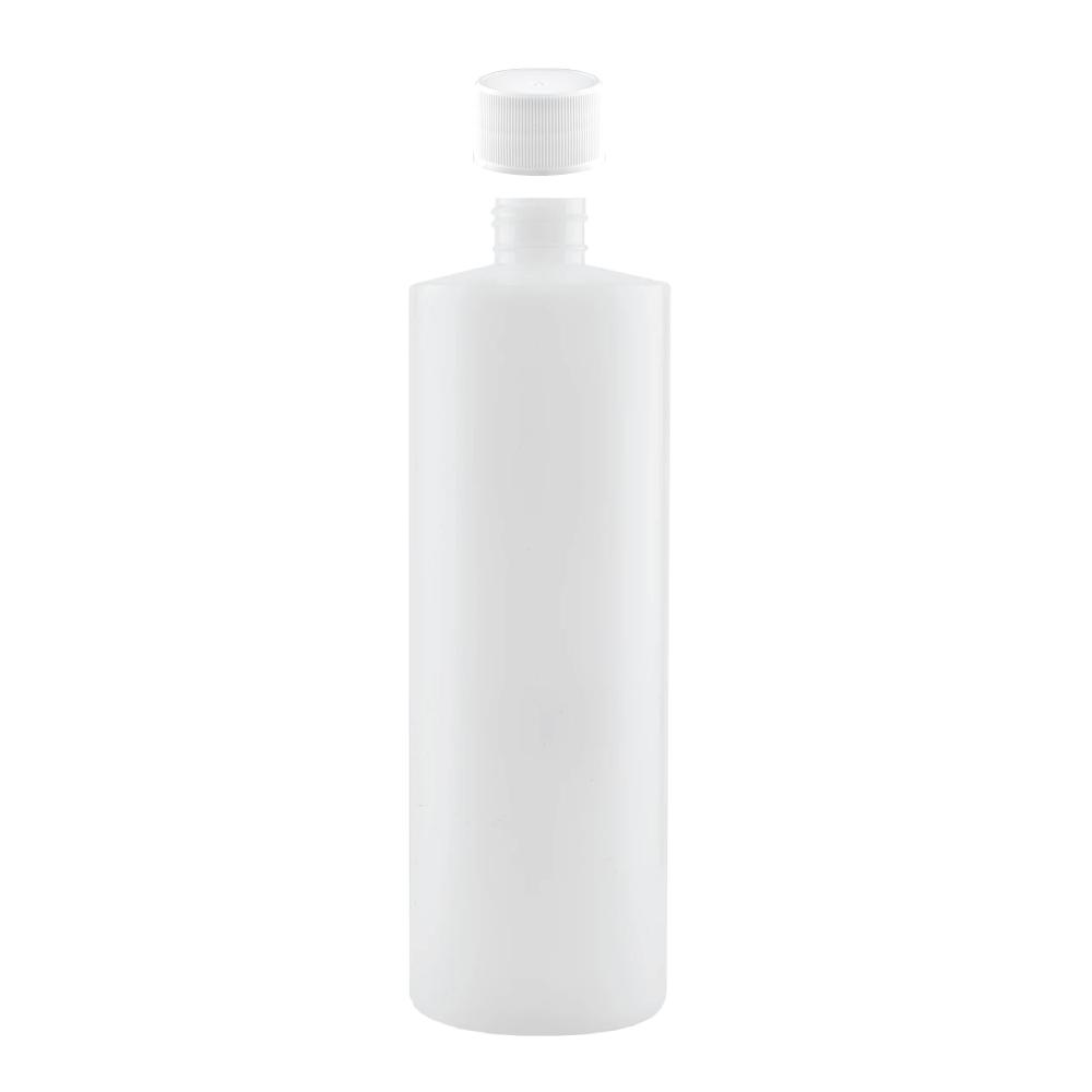 Kitchee 10x 250ml Natural HDPE Round Bottle + 28/410 Caps - Empty Plastic Food Storage