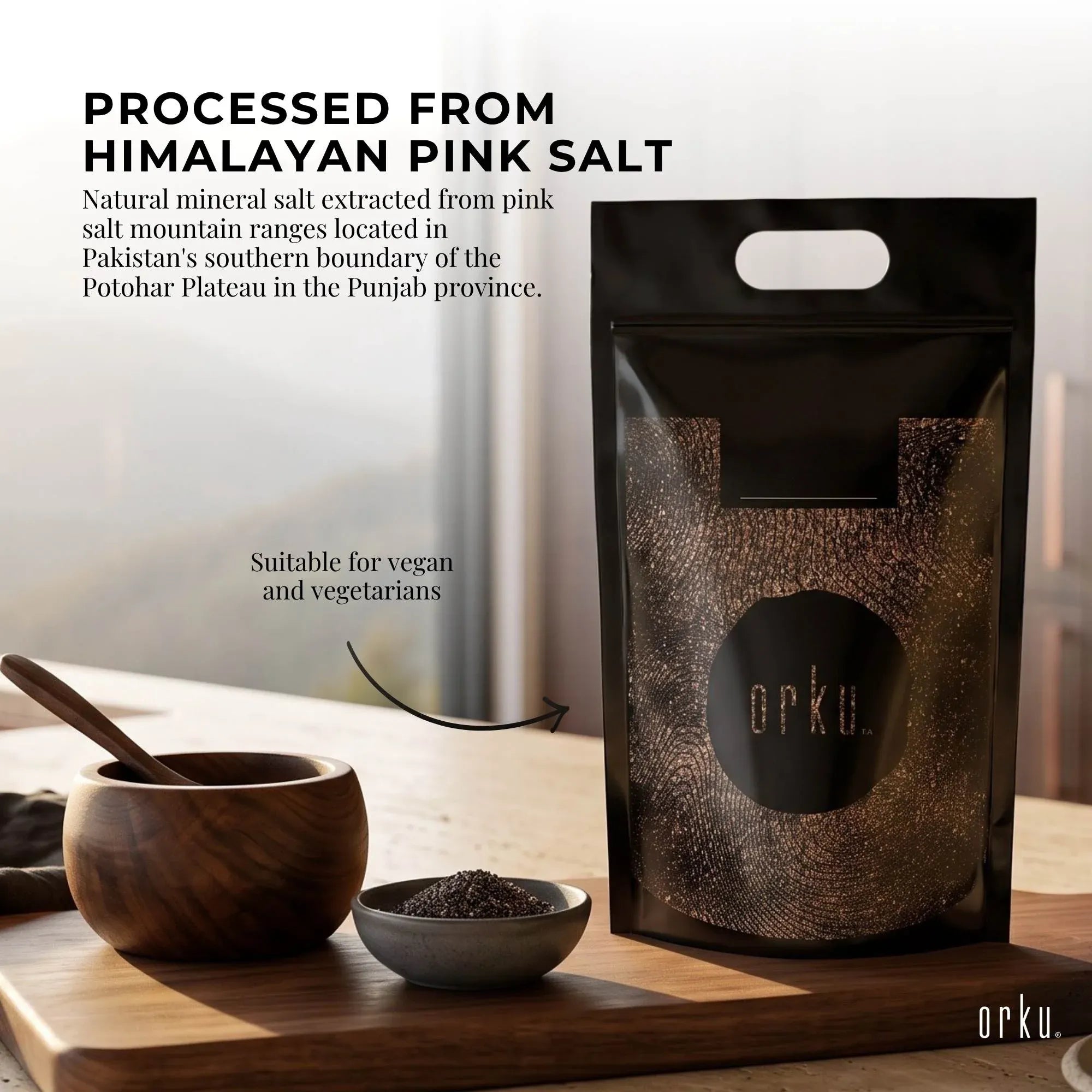 Orku Bulk 20Kg Himalayan Fine Grain Black Salt Kala Namak Table Salt