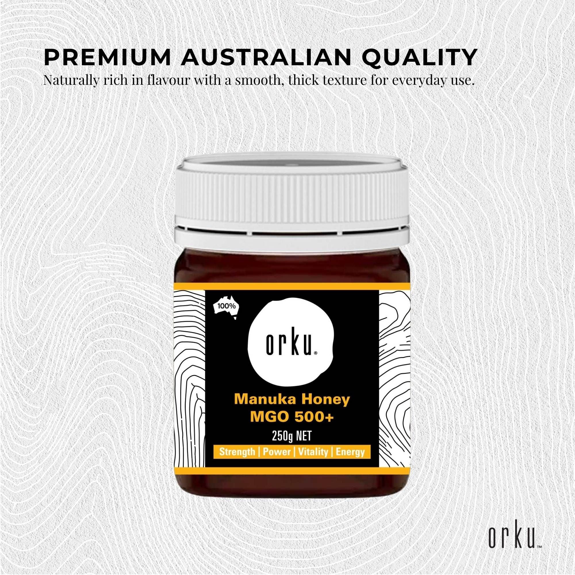 Orku MGO 500+ Australian Manuka Honey 250g - Raw Jelly Bush Honey