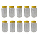 10x 1Kg Plastic Honey Jars + Lids - Round Clear Food Grade Packaging Containers