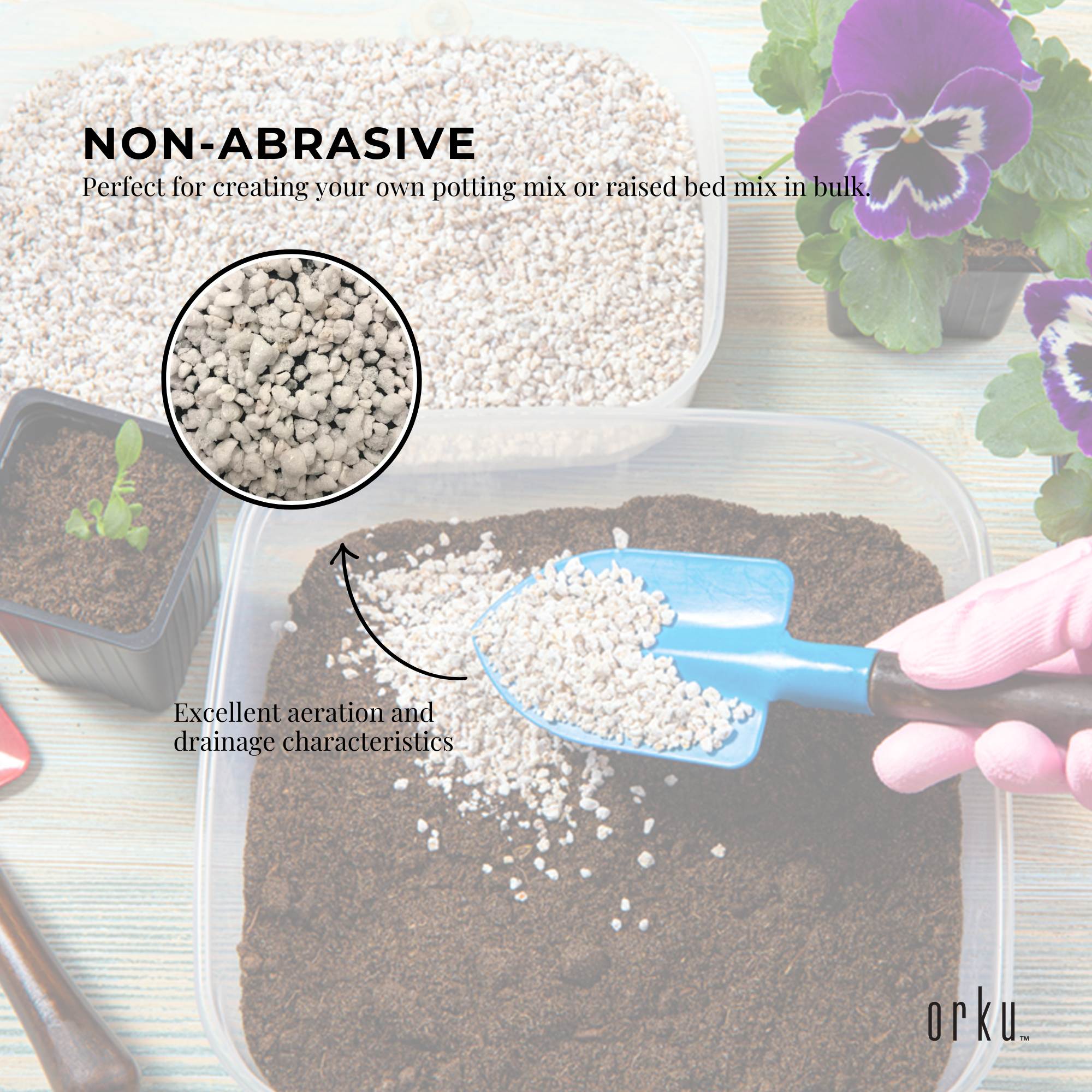 Orku 50L Perlite Super Coarse Premium Soil Expanded Medium Plants Hydroponics