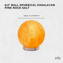 Orku 16 cm Ball Shape Himalayan Pink Salt Lamp - Carved Sphere Night Light