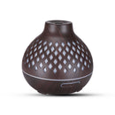 Essential Oil Aroma Diffuser and Remote - 400ml Hollowed Wood Mist Humidifier