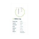 20x 1L Measuring Jug Heavy Duty Clear Plastic Propylene Food Grade BPA 5 Pro-Jug