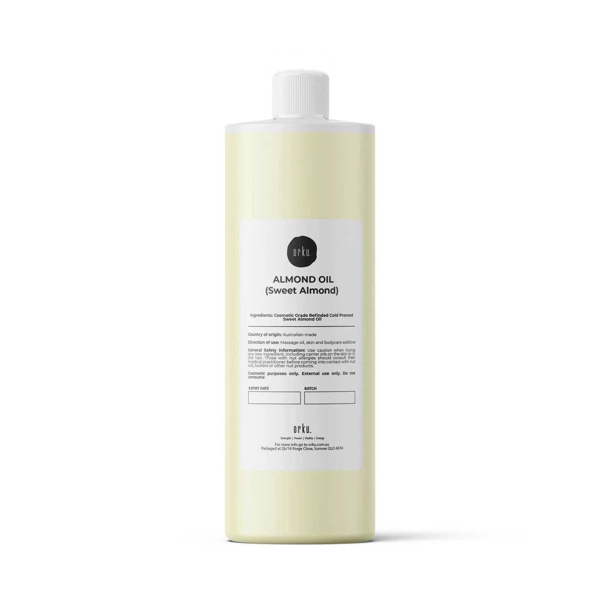 Orku 250ml Sweet Almond Oil 100% Pure Refined Cosmetic Carrier Skin Hair