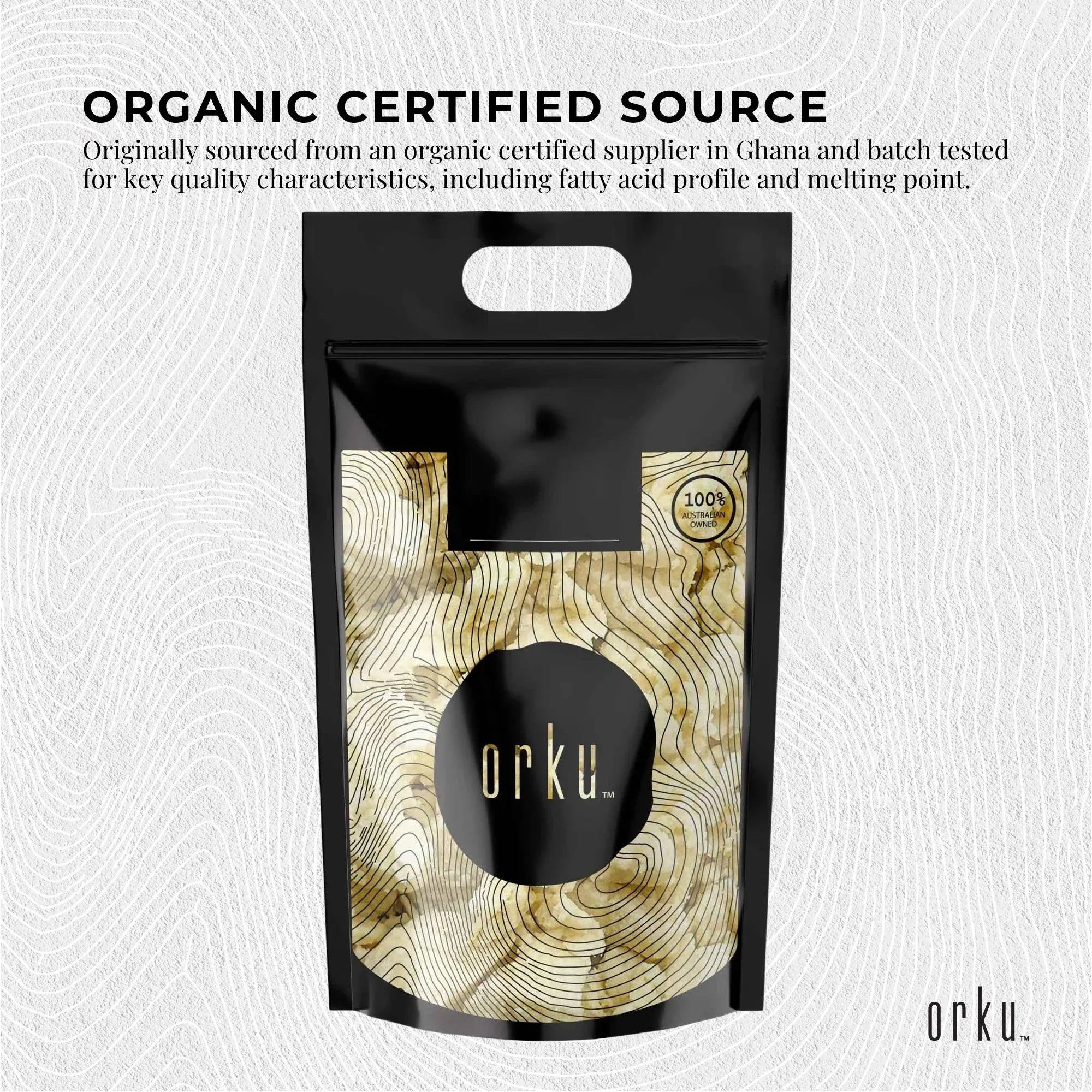 Orku 20Kg Organic Unrefined Shea Butter Raw African Karite Chunks