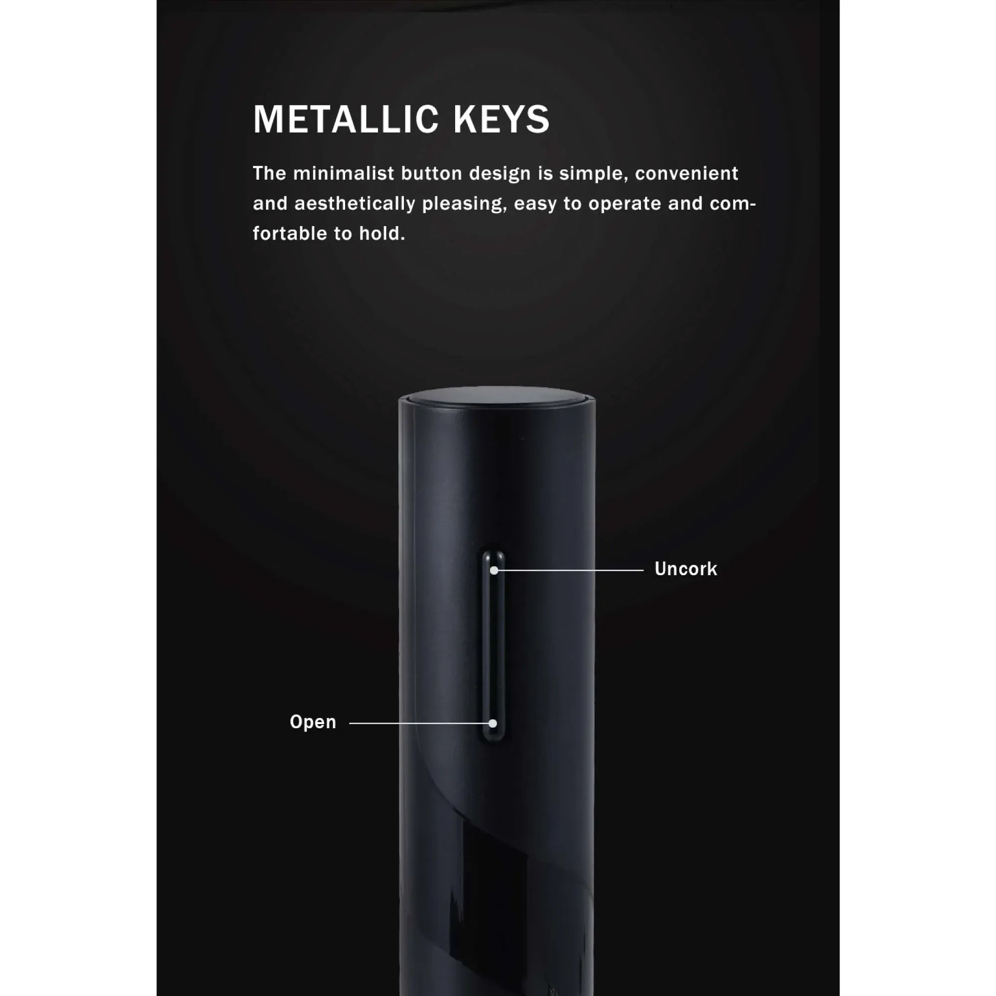 Kitchee Electric Wine Bottle Opener - Automatic Cordless Corkscrew Tool
